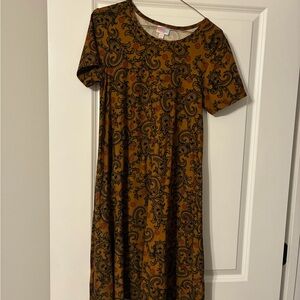 LuLaRoe Mustard Paisley Midi Dress